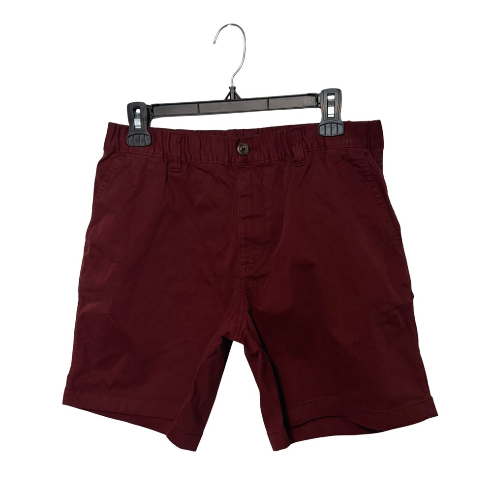 Bearbottom Chino Shorts Mens Large Maroon 7" Stretch Elastic Waist Golf Casual
